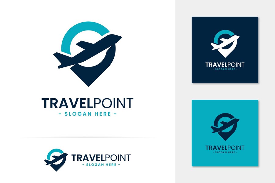 Premium Vector | Travel point logo design template pin icon with ...