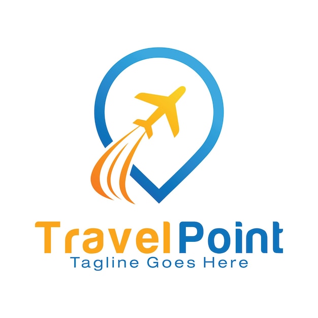 Vector travel point logo design template