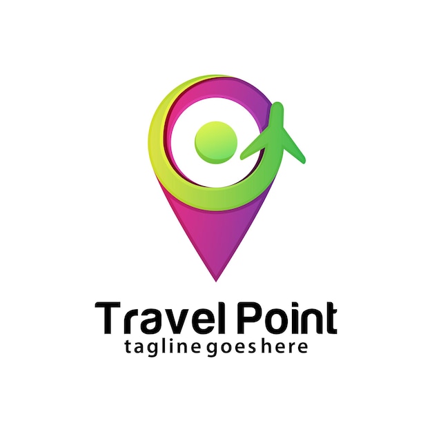 Travel point logo design template