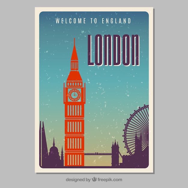 Vector travel postcard in vintage style