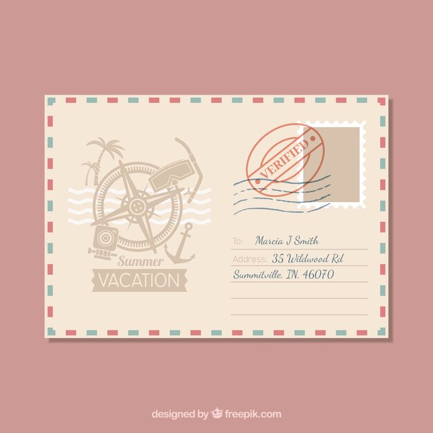 Vector travel postcard in vintage style