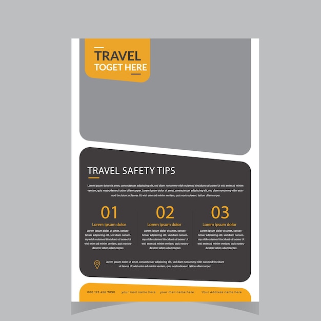 Travel poster or flyer pamphlet brochure design layout space for photo background