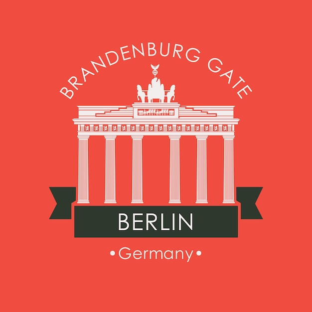 Туристический плакат с бранденбургскими воротами