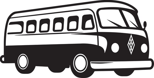 Travel radiance monochrome bus symbol urban journey black vector logo