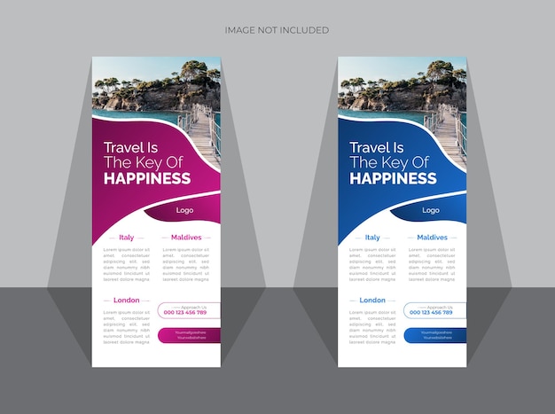 travel roll up banner template design