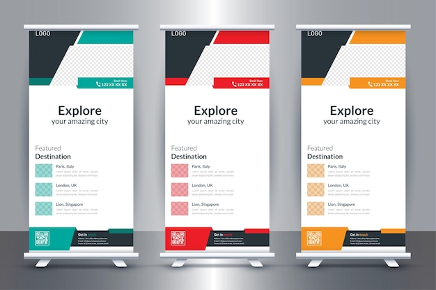 Travel rollup or X banner design template