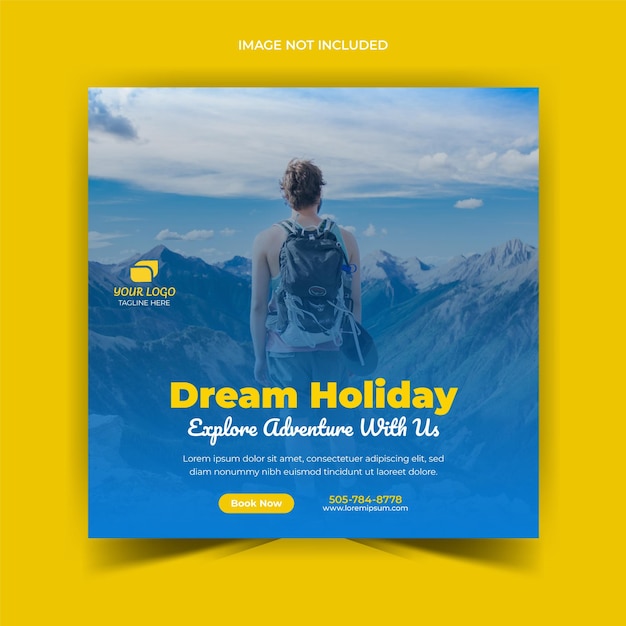 Travel sale banner and social media post template