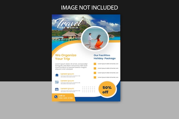 Travel sale flyer design Premium Vector Template design