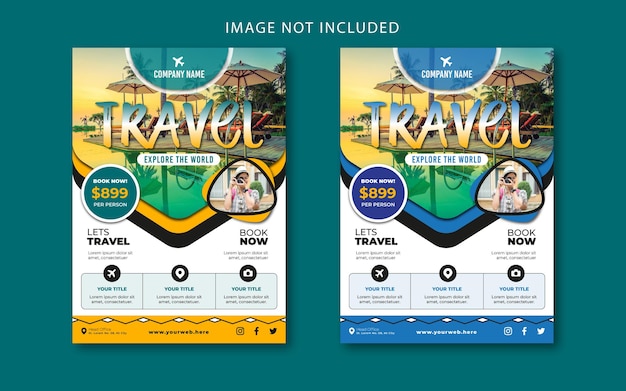 벡터 사진과 함께 여행 판매 전단지 디자인 서식 파일