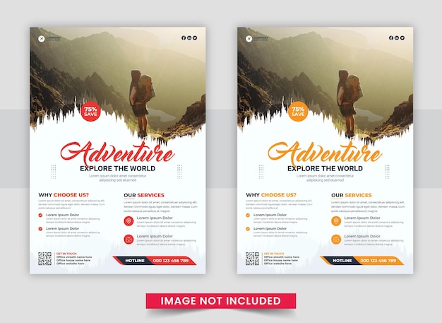 Travel sale flyer template set