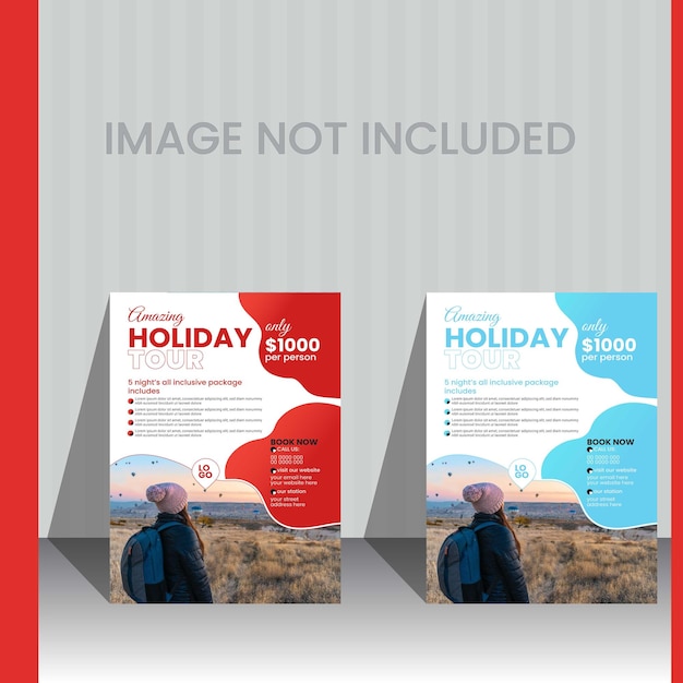 Vector travel sale flyer template with photo