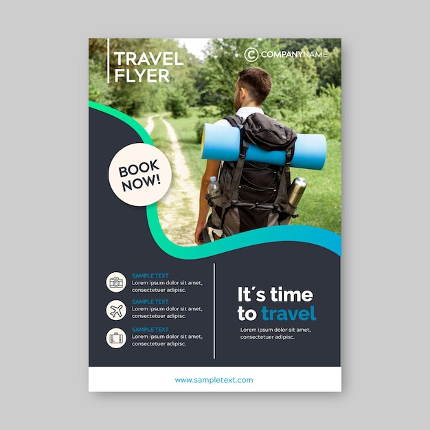 Vector travel sale flyer template