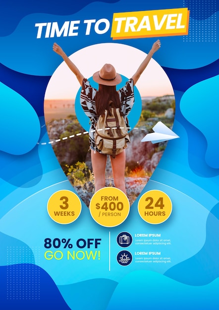 Vector travel sale flyer template