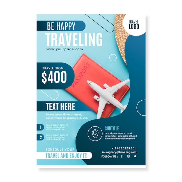 Vector travel sale flyer with photo)