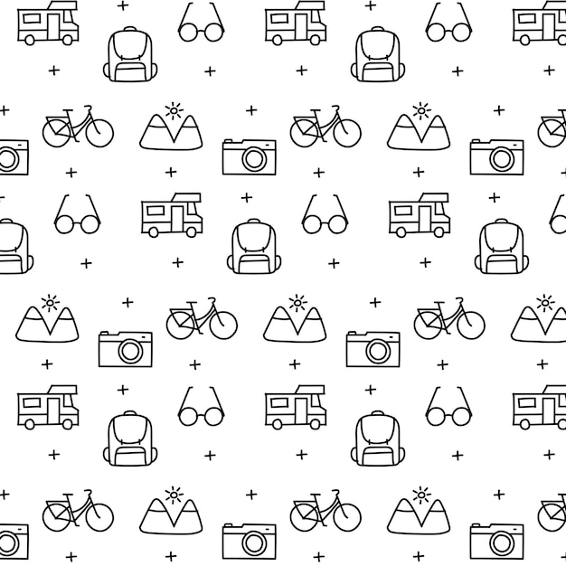 Travel seamless pattern