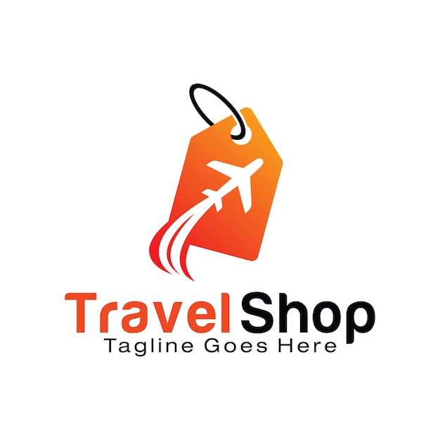 Modello di progettazione del logo del negozio di viaggi