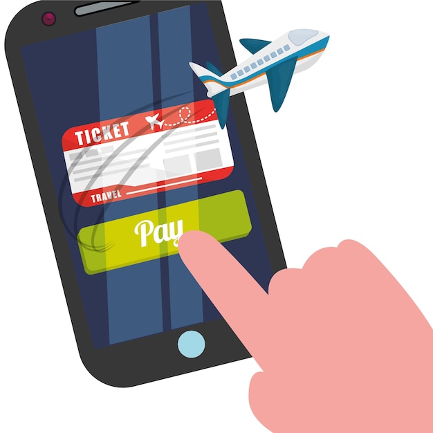 travel smartphone ticket pay buy plane