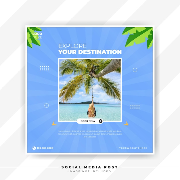 Vector travel social media banner template