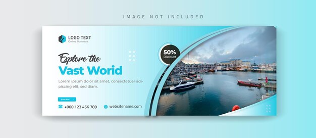 Travel social media cover web banner template