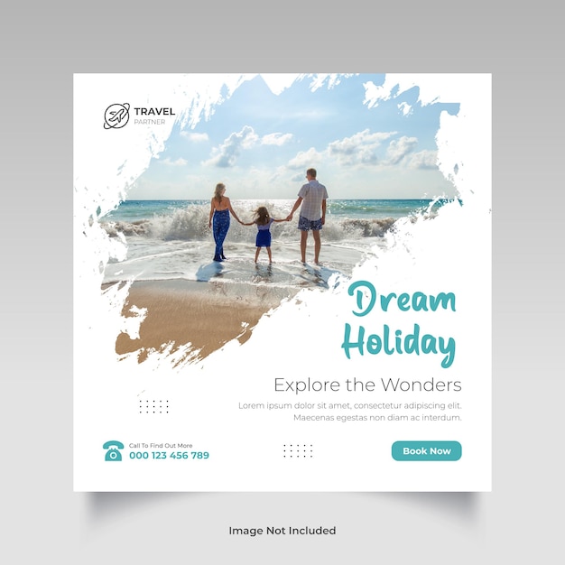 travel social media instagram post template