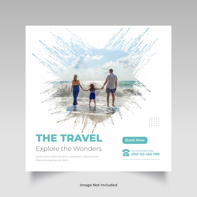 travel social media instagram post template