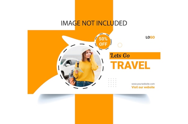 travel social media post banner design template