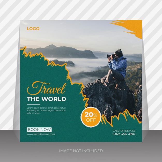 Vector travel social media  post design template