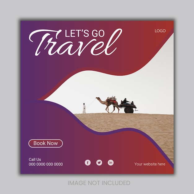旅行ソーシャルメディアの投稿デザイン