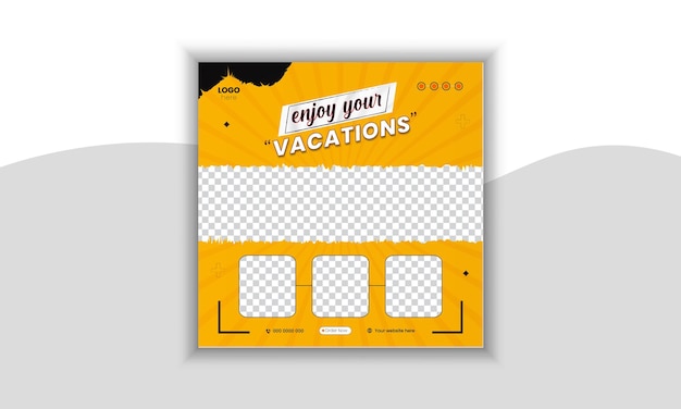 Vector travel social media post design