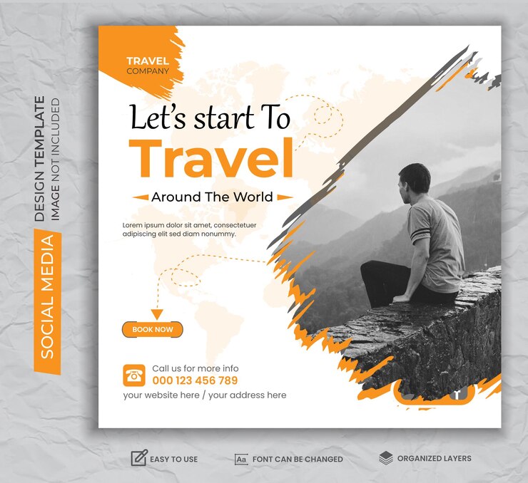 Travel for social media post design