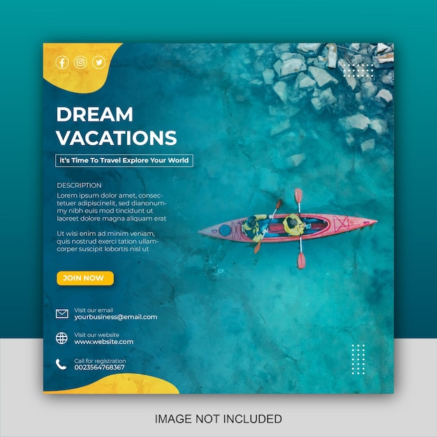 Travel social media post template