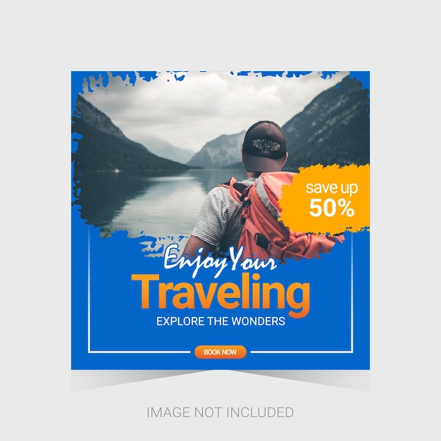 Travel social media post template