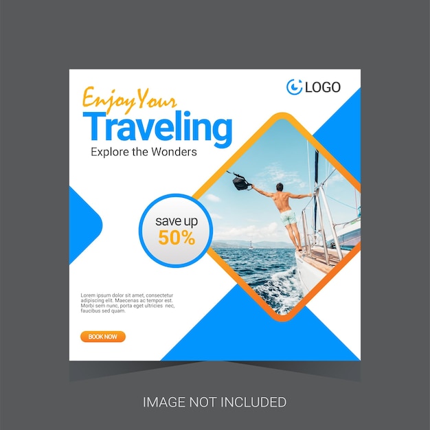 Travel social media post template