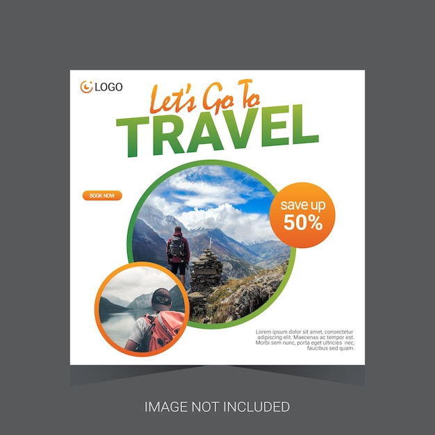 Travel social media post template