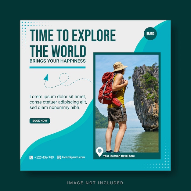 Vector travel social media post template