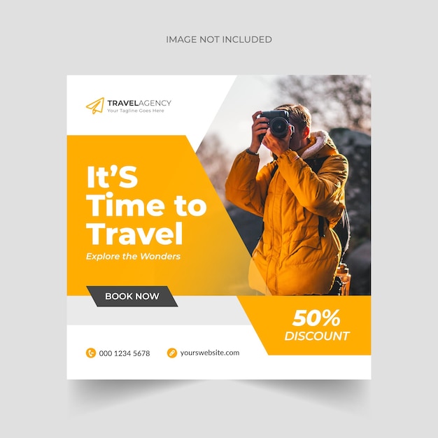 Vector travel social media post template