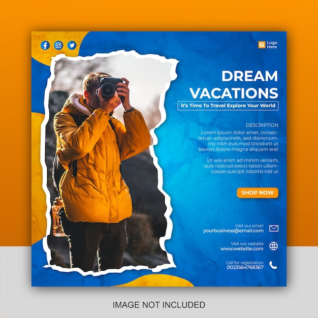 Travel social media post templates