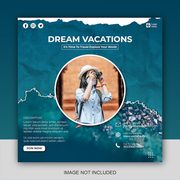 Travel social media post templates