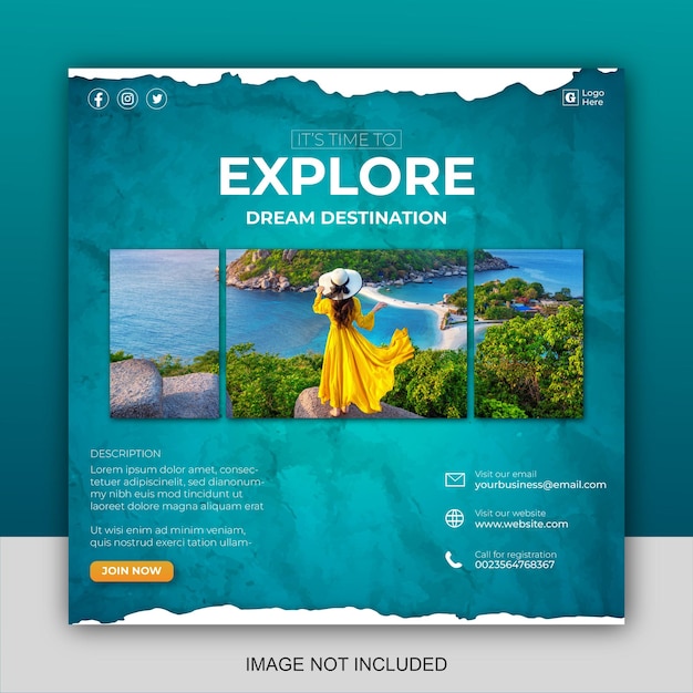 Travel social media post templates