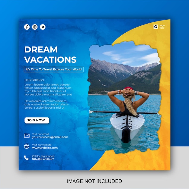 Travel social media post templates