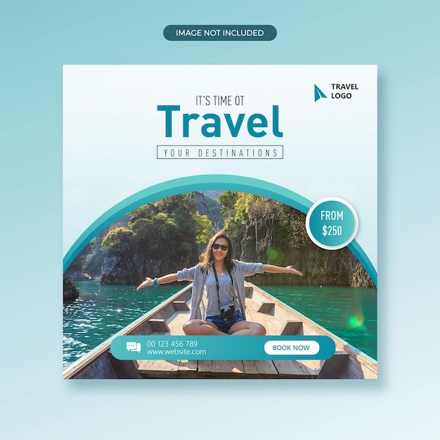 travel social media post and web banner template or tour holiday vacation