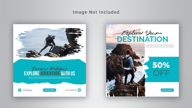 Travel social media post web banner