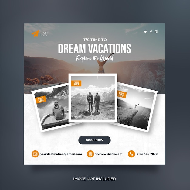 Travel social media post web banner