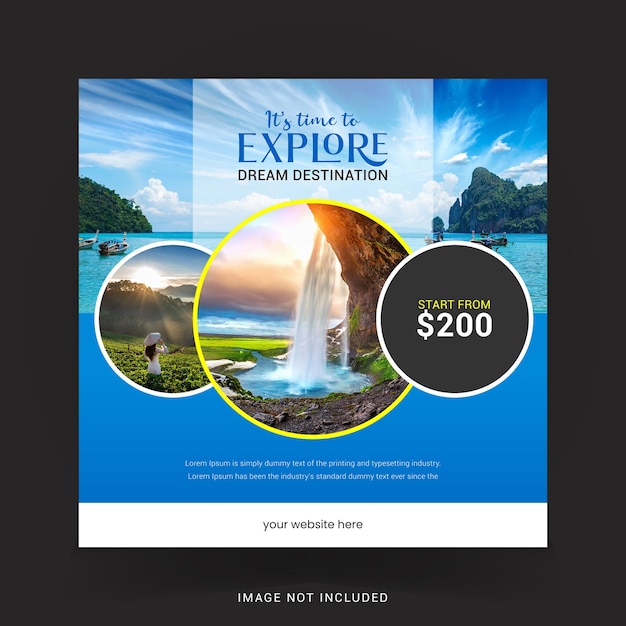 Travel Social Media Template Design