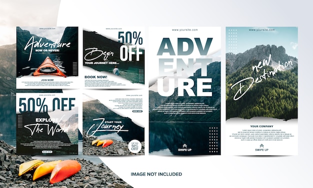 Vector travel social media template