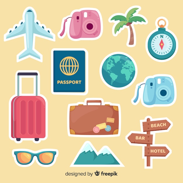 Vector travel sticker collection