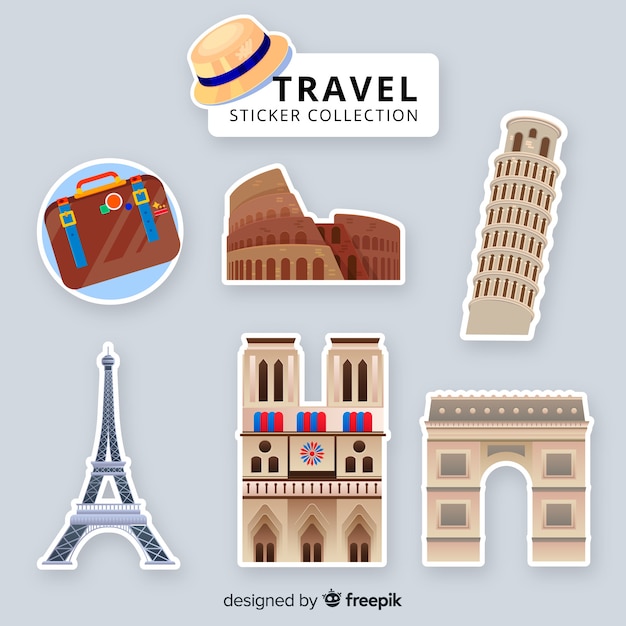 Vector travel sticker collection