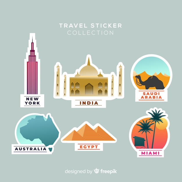 Travel stickers collection