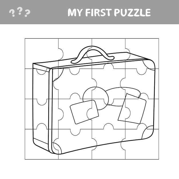 子供のための旅行スーツケースジグソーパズルゲームワークシート