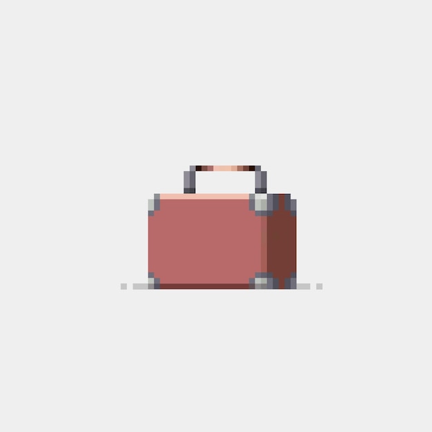 travel suitcase in pixel art style